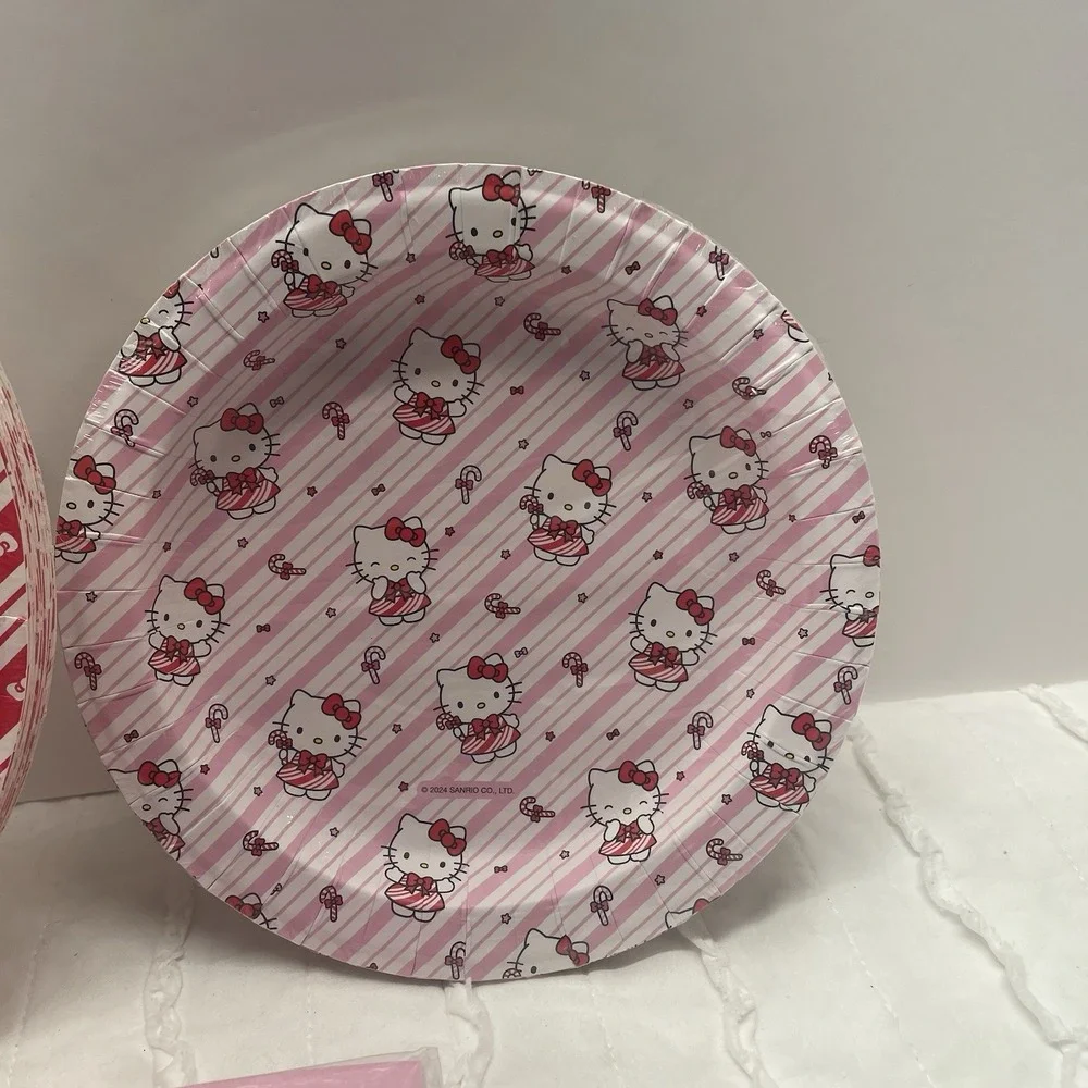 Sanrio Hello Kitty Holiday Party Christmas Paper Tableware Set 72 Pieces NEW